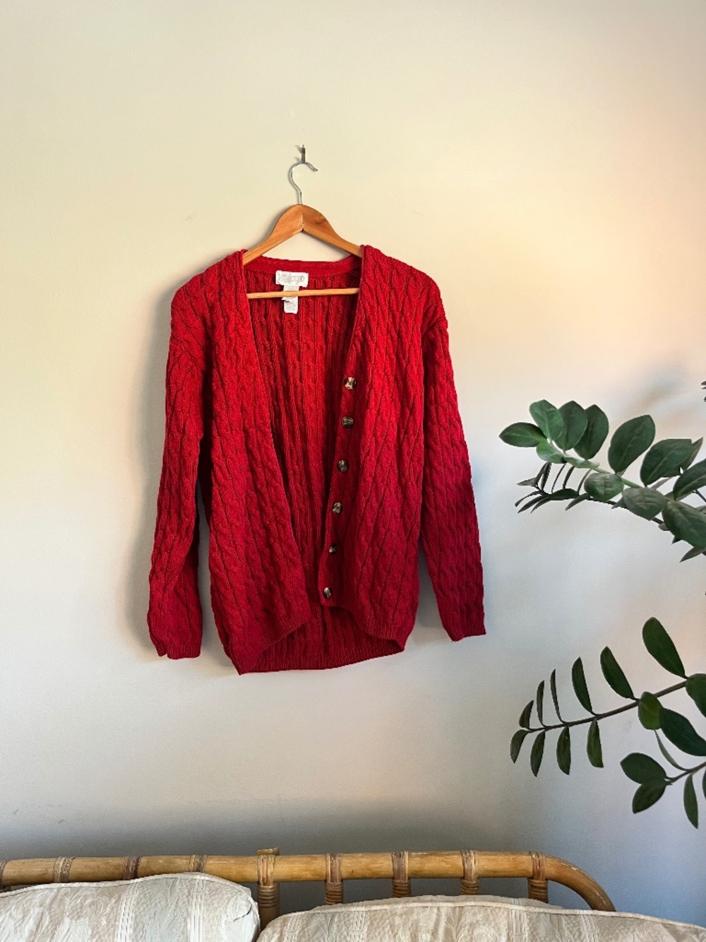 Vintage Lands’ End Heavy Cable-Knit Cardigan - S
